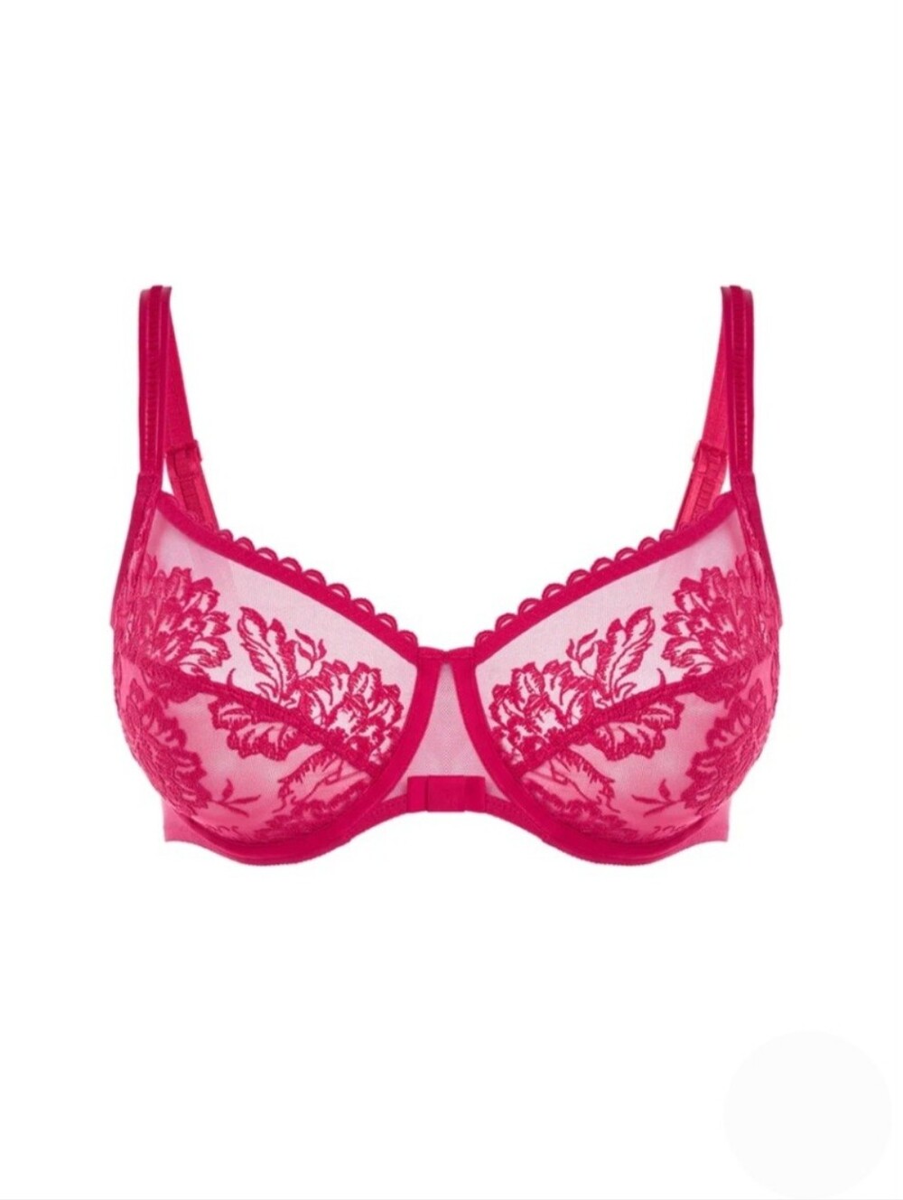 Simone Perele Bra Romance Full Cup 36F Red Cranberry Underwired Lace New $130At